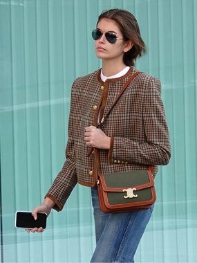 Celine Checkered Tweed Chasseur Jacket